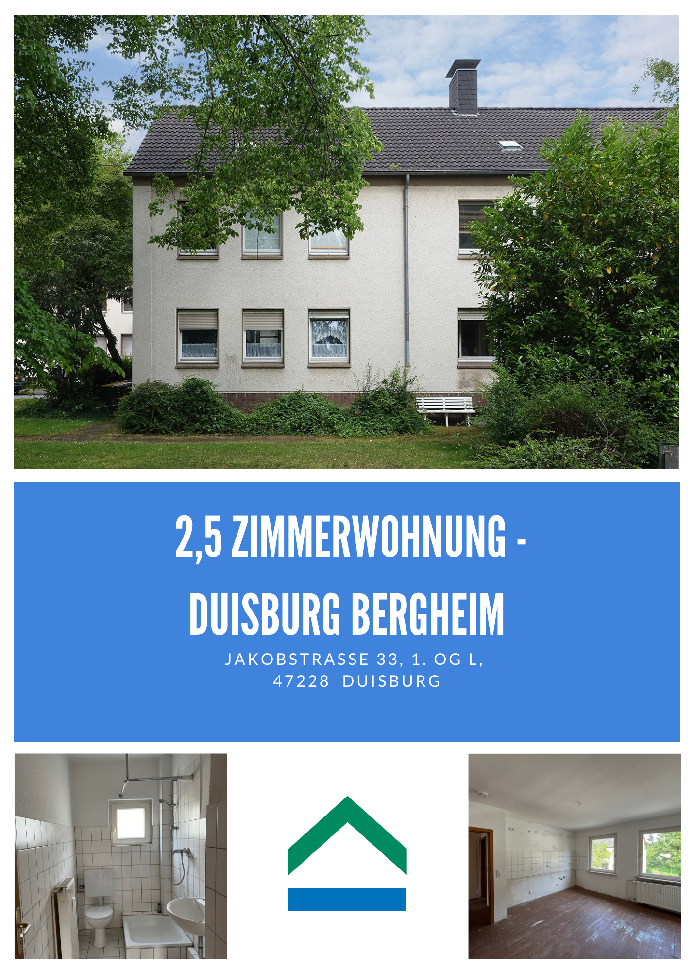2,5 Zimmer Wohnung – Duisburg Bergheim, 47228 Duisburg, Etagenwohnung