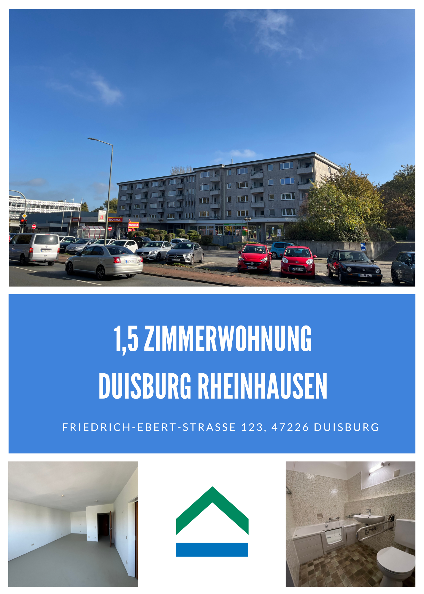 !WBS erforderlich! 1,5 Zimmerwohnung – Seniorengerecht- Duisburg Rheinhausen, 47226 Duisburg, Etagenwohnung