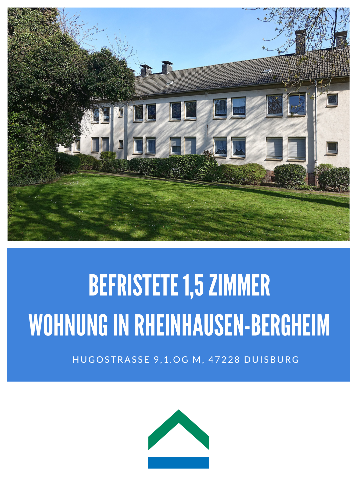 Befristete 1,5 Zimmerwohnung in Rheinhausen-Bergheim, 47228 Duisburg, Etagenwohnung