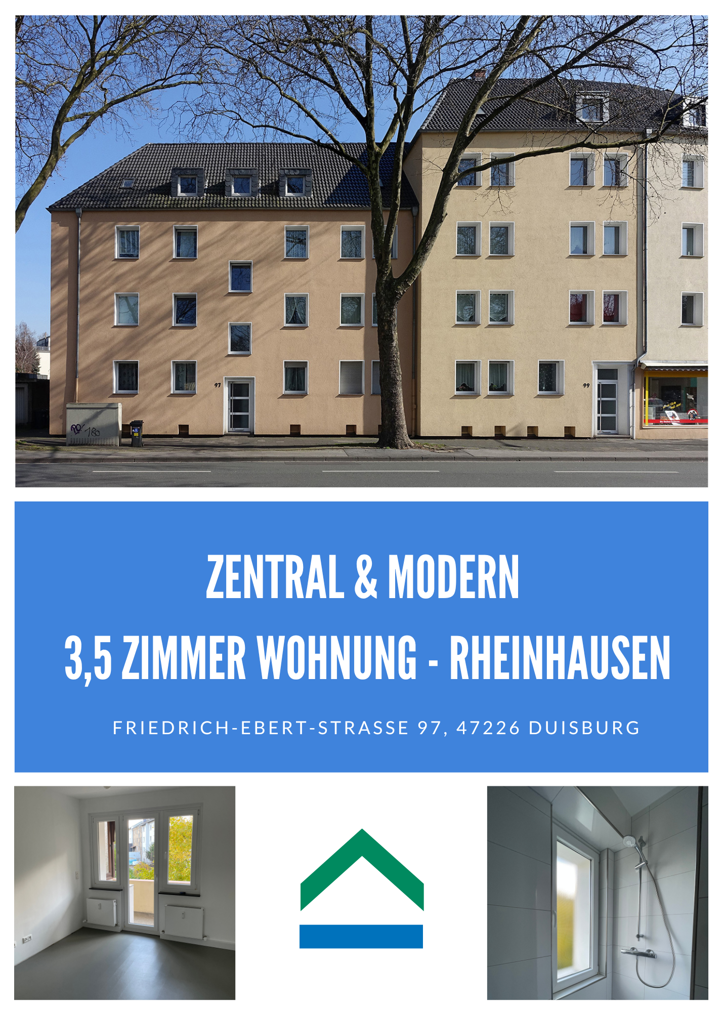 Frisch modernisiert! 3,5 Zimmer mit Balkon, 47226 Duisburg, Etagenwohnung