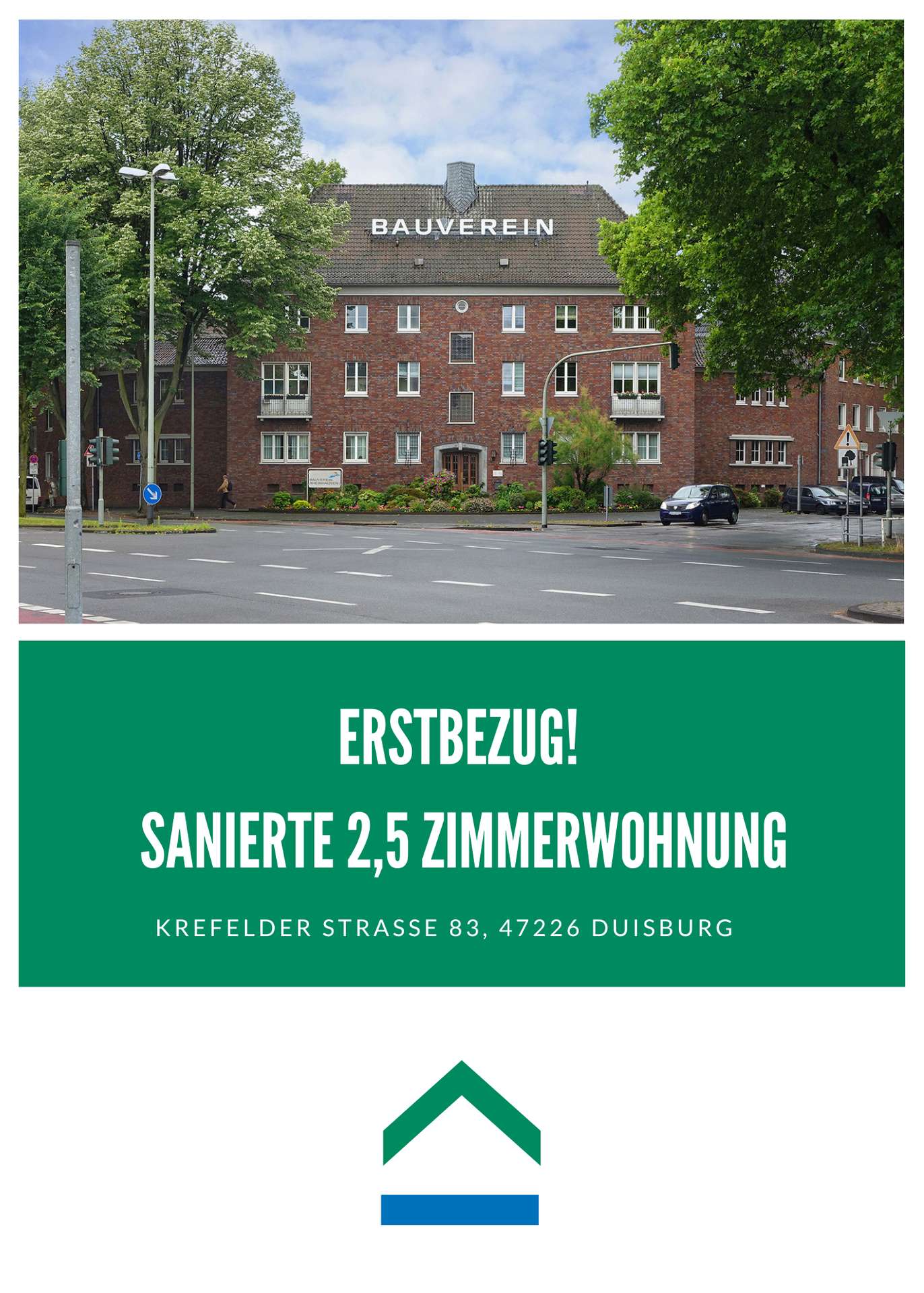 Erstbezug! Sanierte 2,5 Zimmerwohnung Wohnung 4, 47226 Duisburg, Erdgeschosswohnung