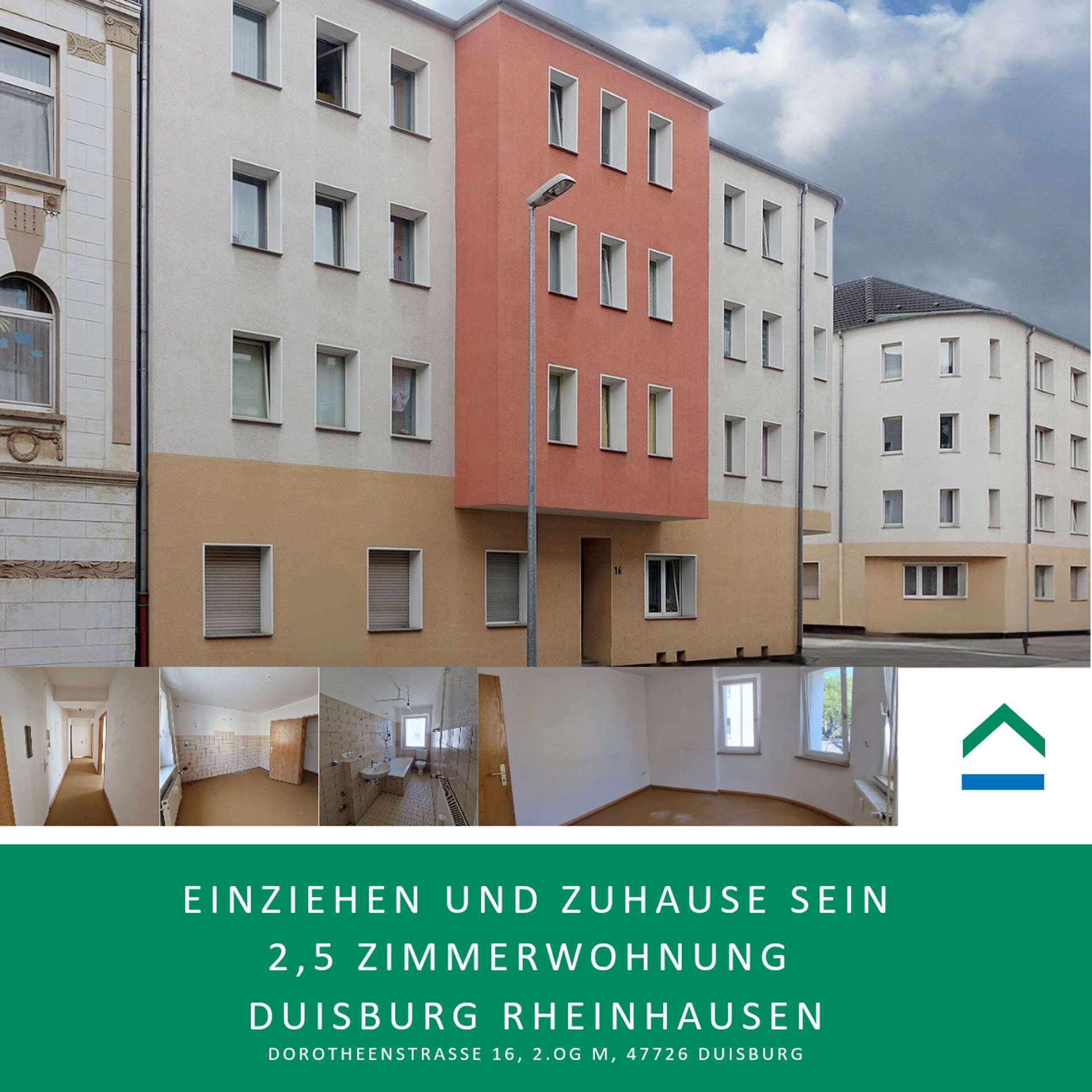 Einziehen und Zuhause sein – 2,5 Zimmerwohnung Duisburg Rheinhausen, 47226 Duisburg, Etagenwohnung